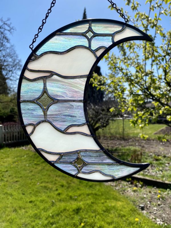 Pastel Dreams Stained glass moon suncatcher