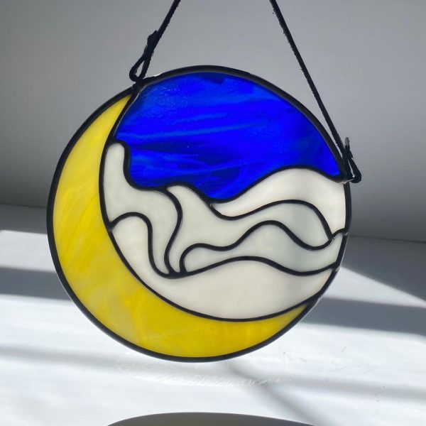 Spellbound Moon stained glass suncatcher